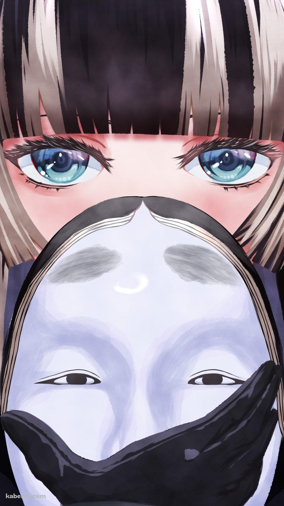 能面で顔を隠す儒烏風亭らでん / ホロライブ / バーチャルYouTuber / VtuberのAndroidの壁紙(1080px x 1920px) スマホ用