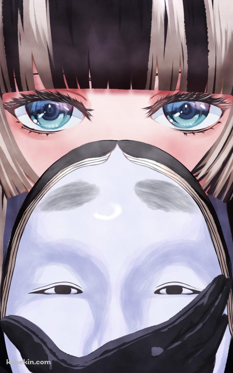 能面で顔を隠す儒烏風亭らでん / ホロライブ / バーチャルYouTuber / VtuberのAndroidの壁紙(800px x 1280px) スマホ用