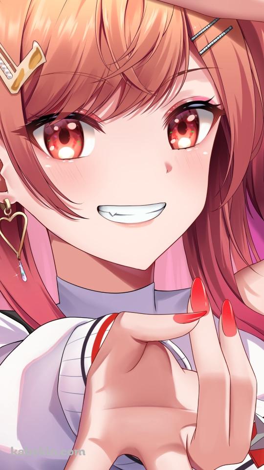 Wピースをする可愛い一条莉々華 / ホロライブ / バーチャルYouTuber / VtuberのAndroidの壁紙(540px x 960px) スマホ用