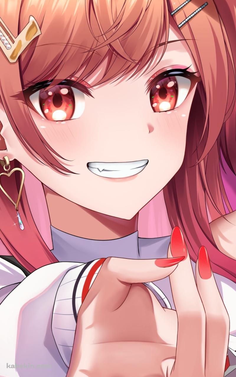 Wピースをする可愛い一条莉々華 / ホロライブ / バーチャルYouTuber / VtuberのAndroidの壁紙(800px x 1280px) スマホ用