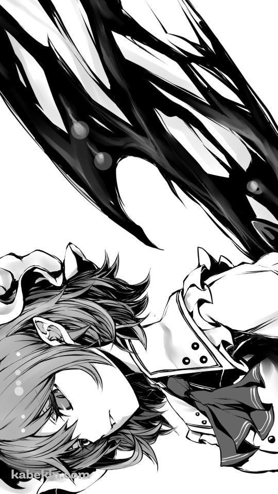 モノクロのかっこいいレミリア・スカーレット / 東方のAndroidの壁紙(540px x 960px) スマホ用