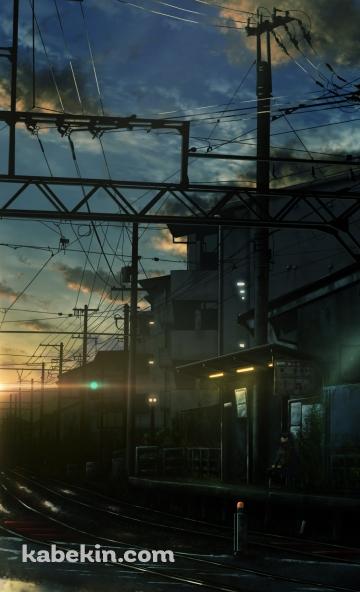 分岐する線路と朝日のAndroidの壁紙(360px x 592px) スマホ用