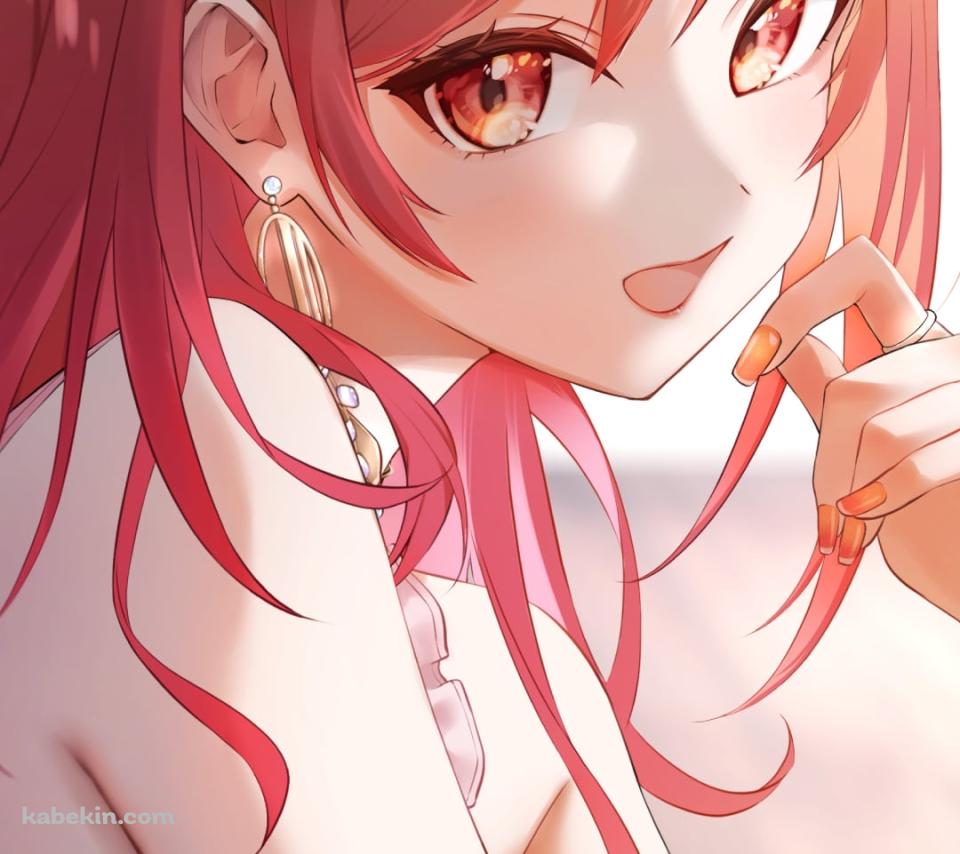 オレンジの瞳でこちらを見つめる一条莉々華 / ホロライブ / バーチャルYouTuber / VtuberのAndroidの壁紙(960px x 854px) スマホ用
