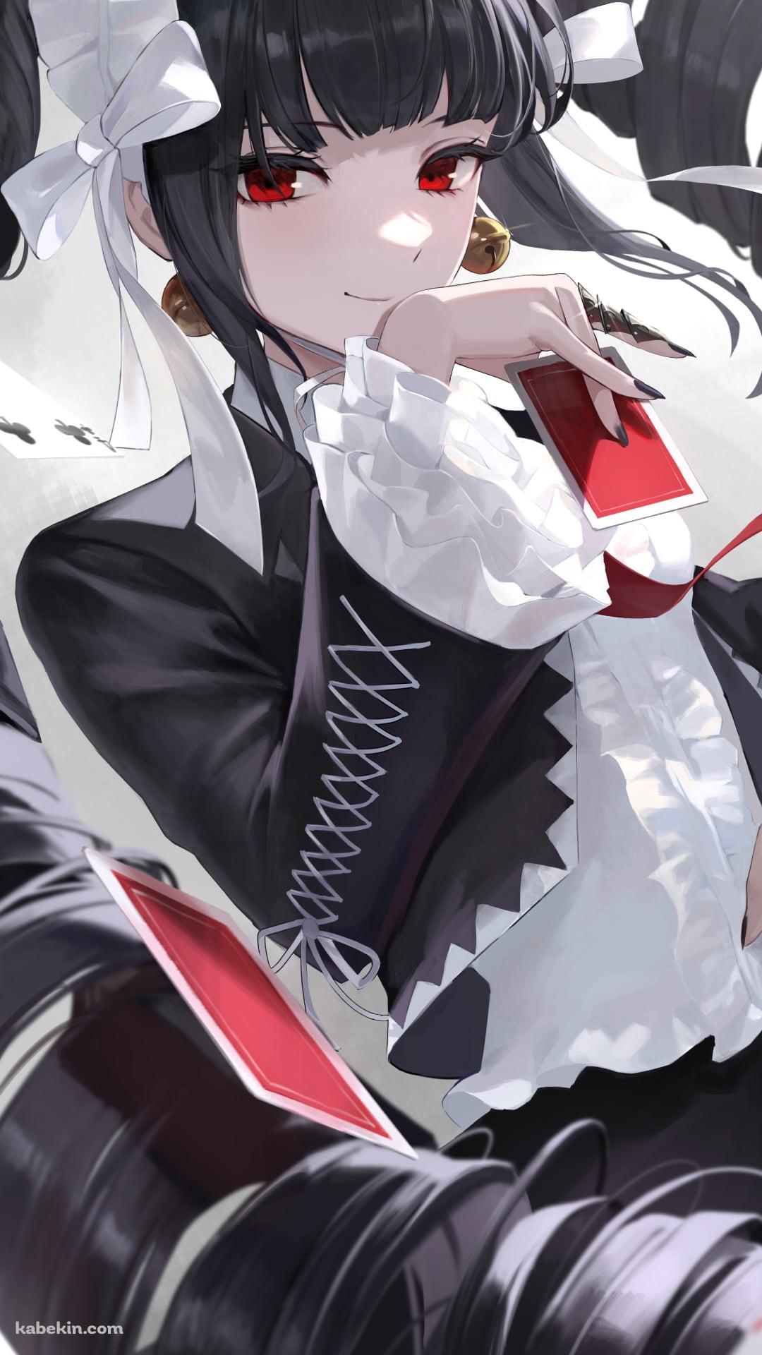 赤いトランプのカードを投げるセレスティア・ルーデンベルク / ダンガンロンパのAndroidの壁紙(1080px x 1920px) スマホ用
