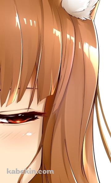 ライ麦を咥える可愛いホロ / 狼と香辛料のAndroidの壁紙(360px x 592px) スマホ用