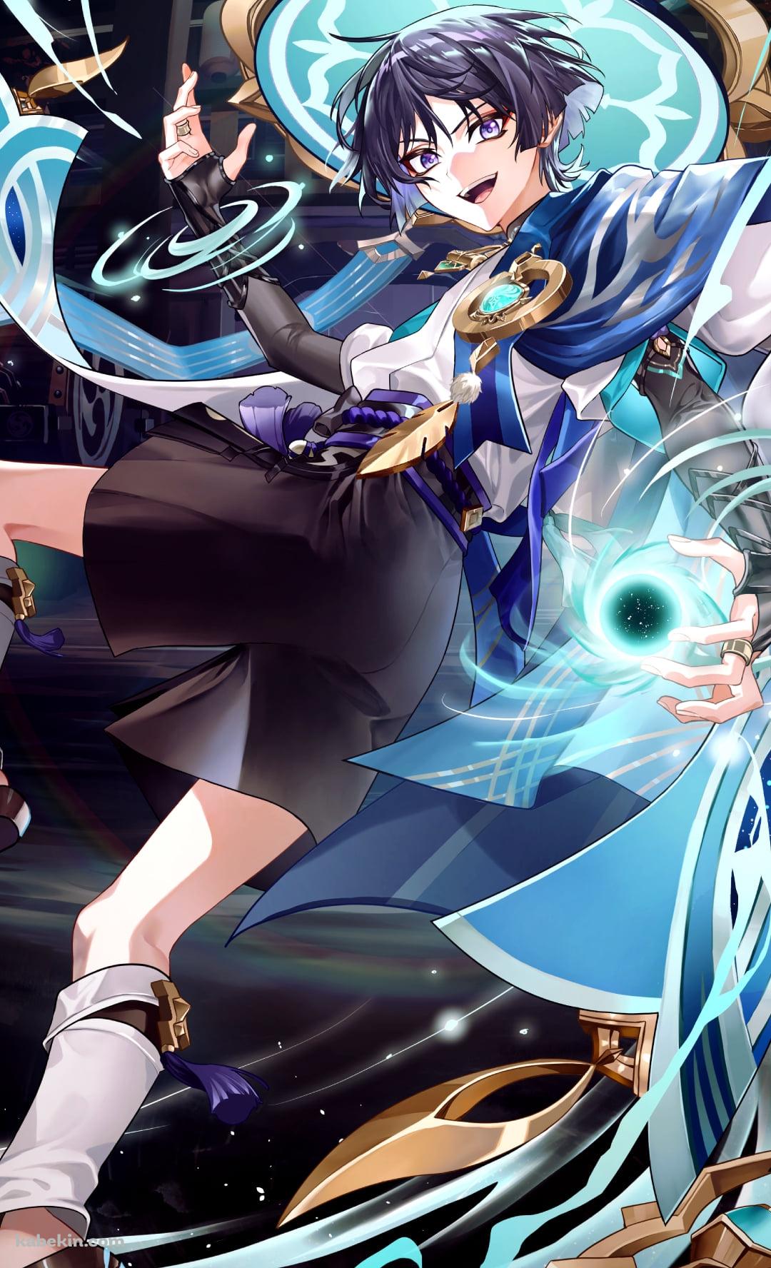 左手で魔法を詠唱するスカラマシュ / 放浪者 / 原神のAndroidの壁紙(1080px x 1776px) スマホ用