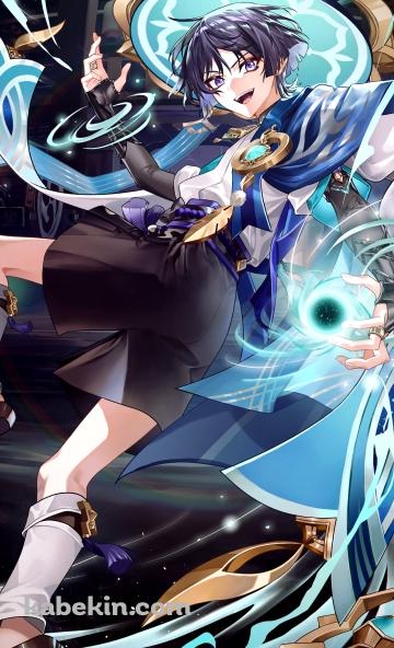 左手で魔法を詠唱するスカラマシュ / 放浪者 / 原神のAndroidの壁紙(360px x 592px) スマホ用