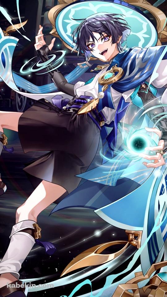 左手で魔法を詠唱するスカラマシュ / 放浪者 / 原神のAndroidの壁紙(540px x 960px) スマホ用
