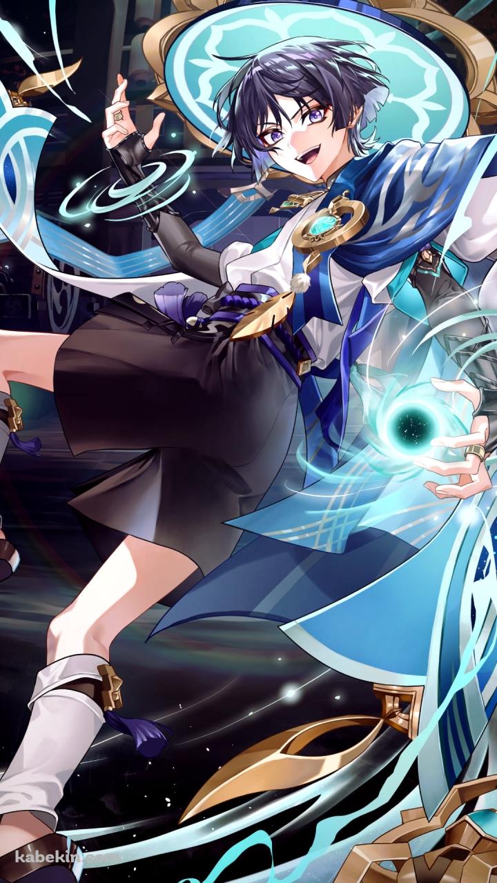 左手で魔法を詠唱するスカラマシュ / 放浪者 / 原神のAndroidの壁紙(720px x 1280px) スマホ用