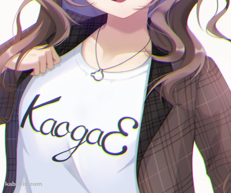 茶色のチェックの洋服を着た可愛い夏色まつり / ホロライブ / バーチャルYouTuber / VtuberのAndroidの壁紙(960px x 800px) スマホ用