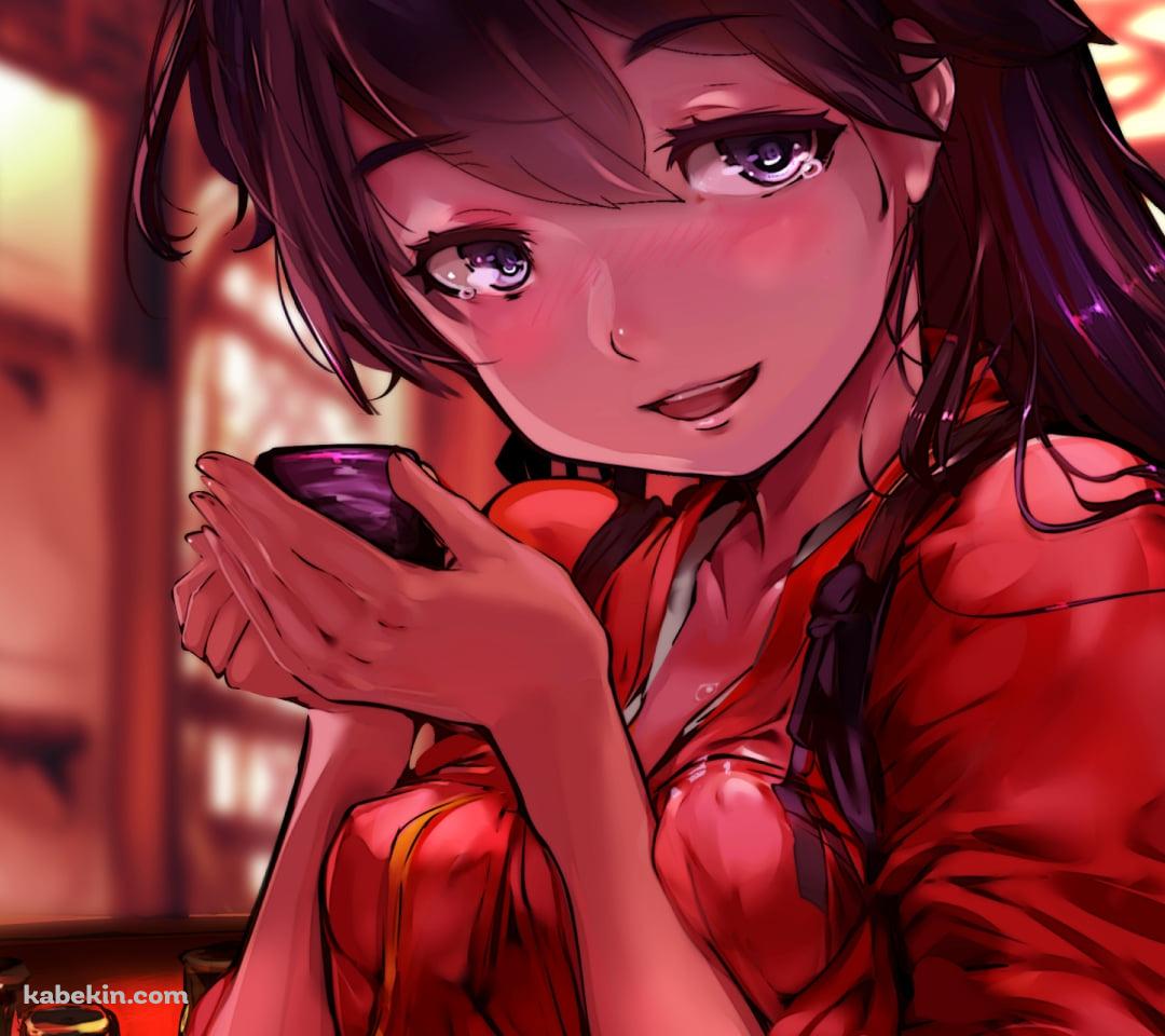 日本酒を飲みほろ酔いの鳳翔 / 艦隊これくしょんのAndroidの壁紙(1080px x 960px) スマホ用