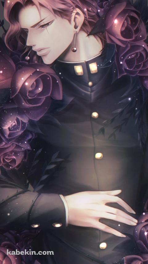 赤い薔薇と花京院典明 / ジョジョの奇妙な冒険のAndroidの壁紙(480px x 854px) スマホ用