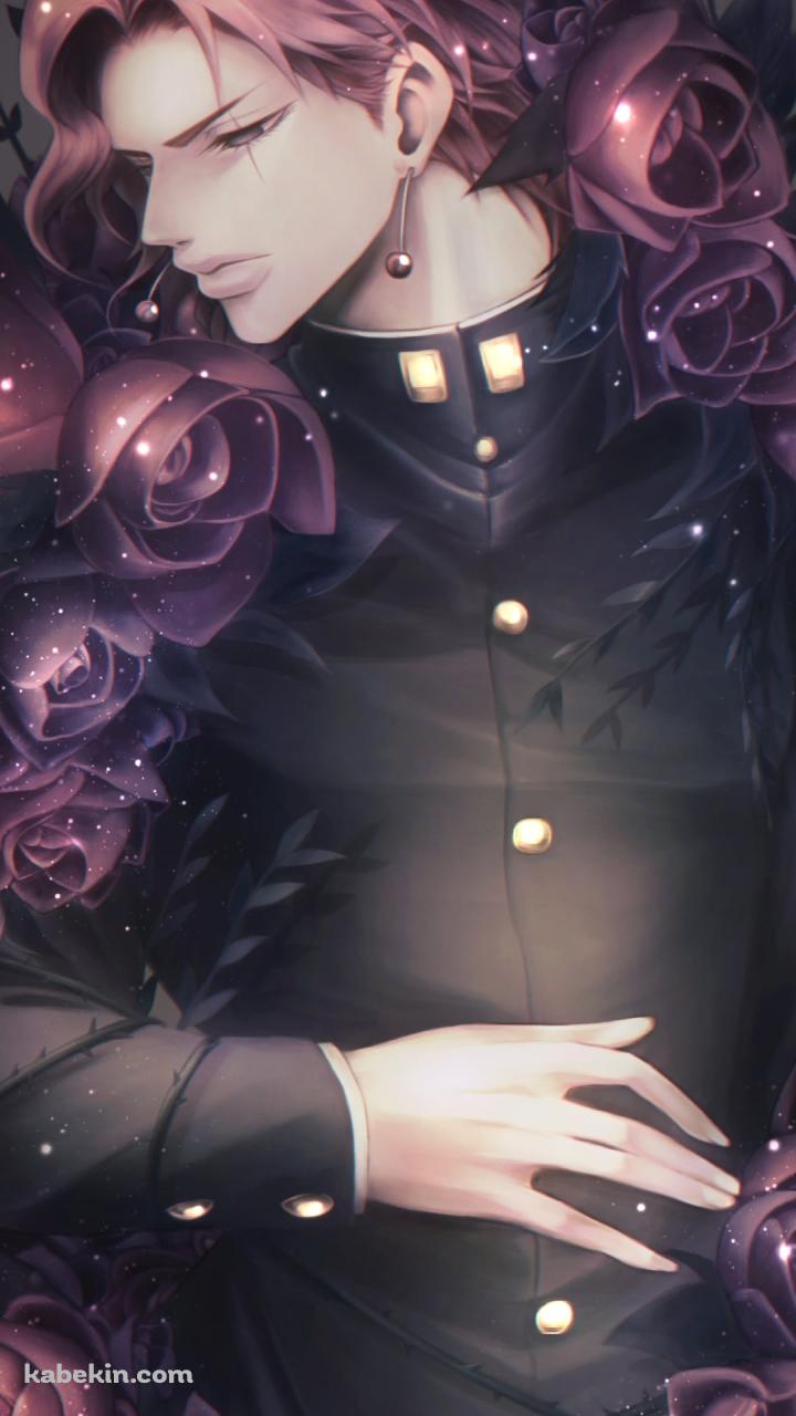 赤い薔薇と花京院典明 / ジョジョの奇妙な冒険のAndroidの壁紙(720px x 1280px) スマホ用