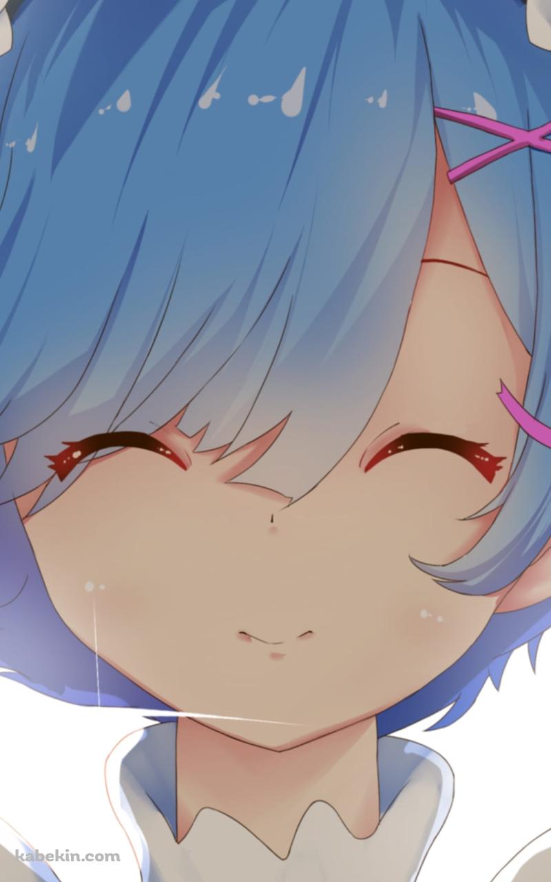 満面の笑顔のレム / Re:ゼロから始める異世界生活のAndroidの壁紙(800px x 1280px) スマホ用