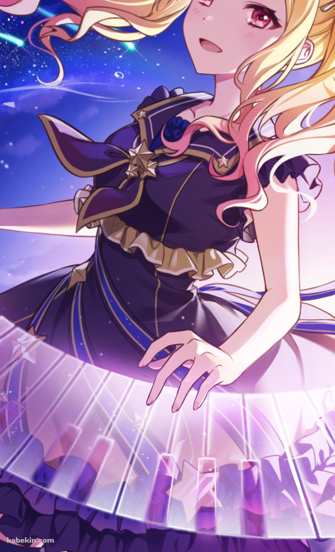 光る鍵盤を弾く天馬咲希(てんま さき) / プロジェクトセカイのAndroidの壁紙(1080px x 1776px) スマホ用