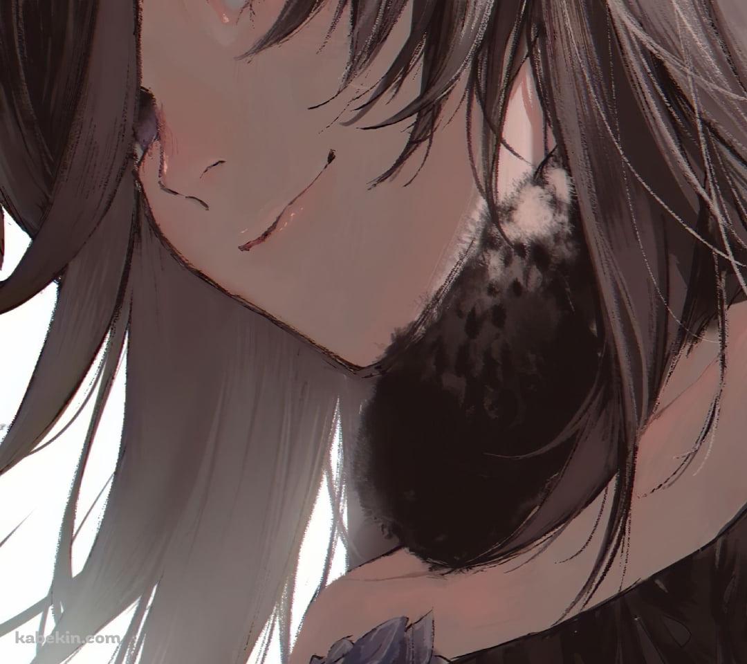 こちらに微笑む紫の瞳のライスシャワー / ウマ娘プリティーダービーのAndroidの壁紙(1080px x 960px) スマホ用