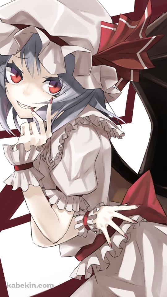 背中からコウモリの翼が生えたレミリア・スカーレット / 東方のAndroidの壁紙(540px x 960px) スマホ用