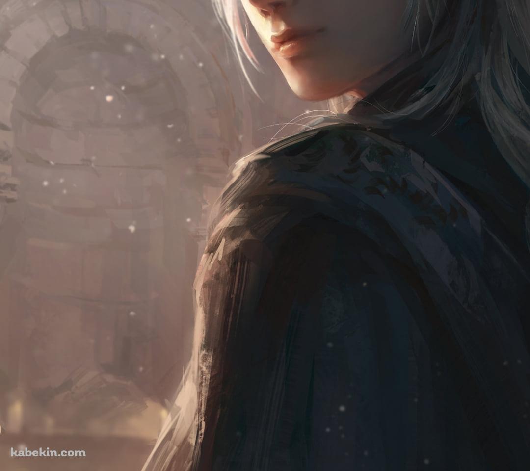 リアルなタッチで描かれたかぼたん / 黒衣の火防女 / ダークソウル / デモンズソウルのAndroidの壁紙(1080px x 960px) スマホ用