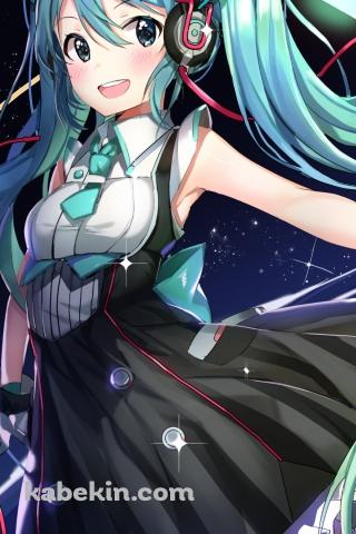宇宙と初音ミク / ボカロ / ボーカロイドのAndroidの壁紙(320px x 480px) スマホ用