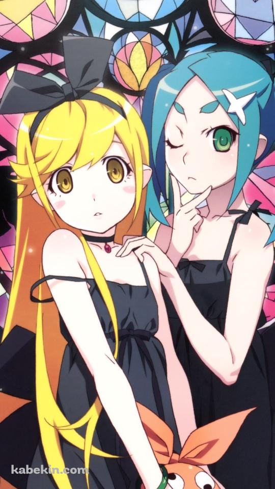 写真を撮る忍野忍と斧乃木余接(おののき よつぎ) / 偽物語のAndroidの壁紙(540px x 960px) スマホ用