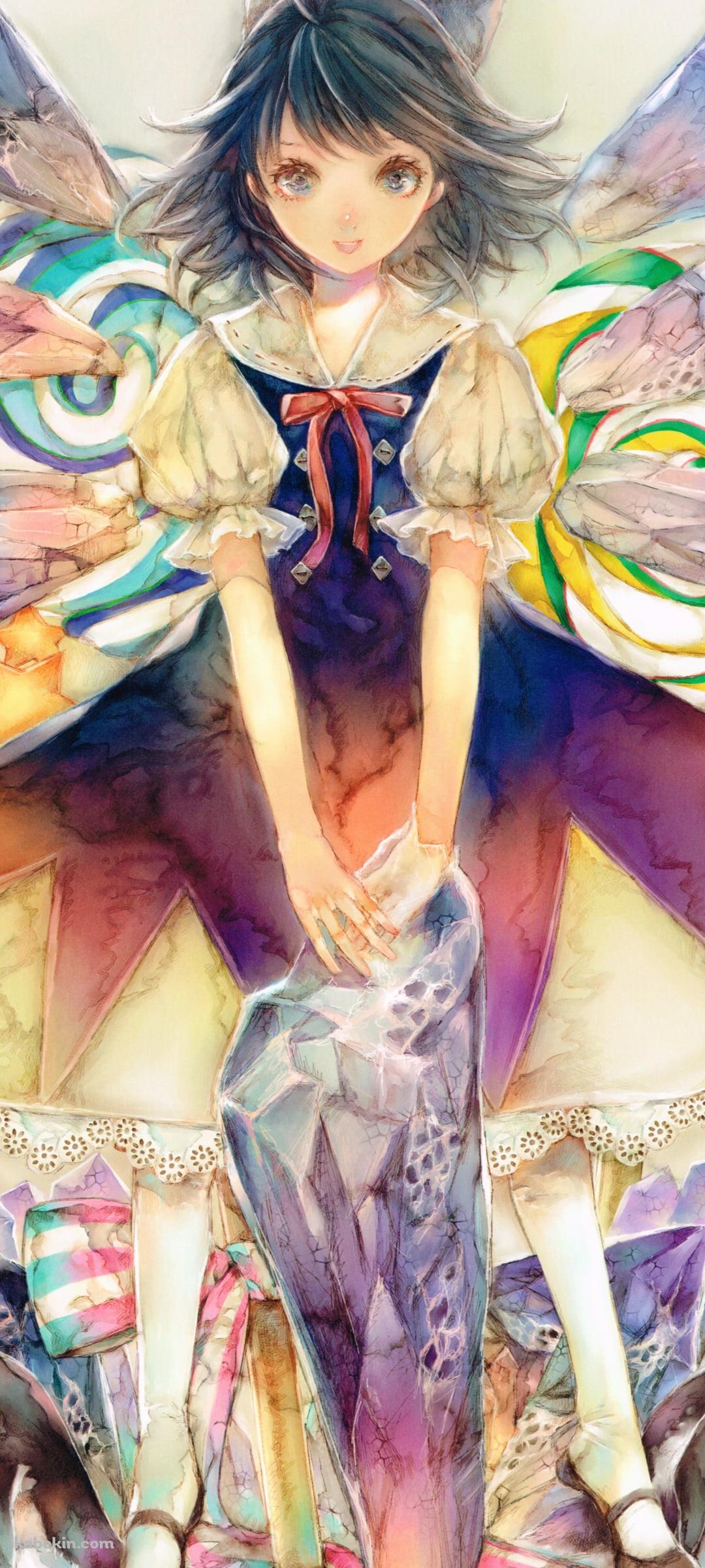 淡い色調で描かれたチルノ / 手書き / 東方のAndroidの壁紙(1080px x 2400px) スマホ用