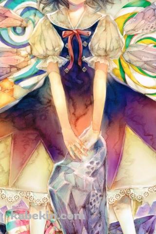 淡い色調で描かれたチルノ / 手書き / 東方のAndroidの壁紙(320px x 480px) スマホ用