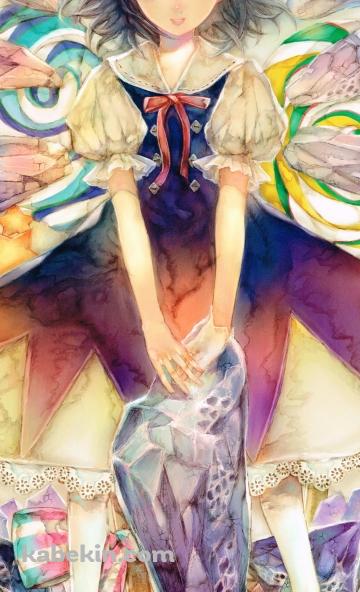 淡い色調で描かれたチルノ / 手書き / 東方のAndroidの壁紙(360px x 592px) スマホ用