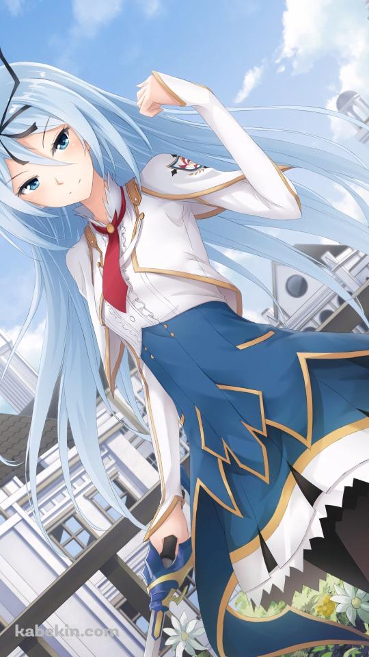 街中で武器を持つクルルシファー・エインフォルク / 最弱無敗の神装機竜《バハムート》のAndroidの壁紙(540px x 960px) スマホ用