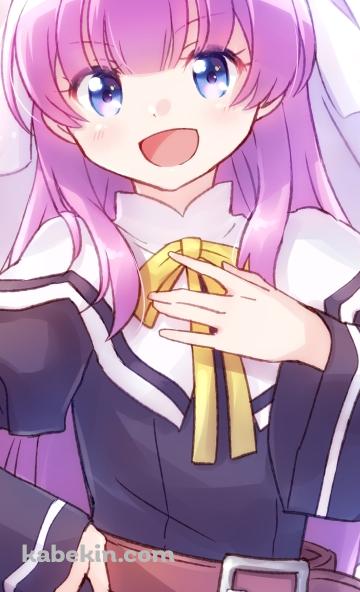 胸元の黄色いリボンに手をあてる笑顔の佐藤ひな / 神様になった日のAndroidの壁紙(360px x 592px) スマホ用
