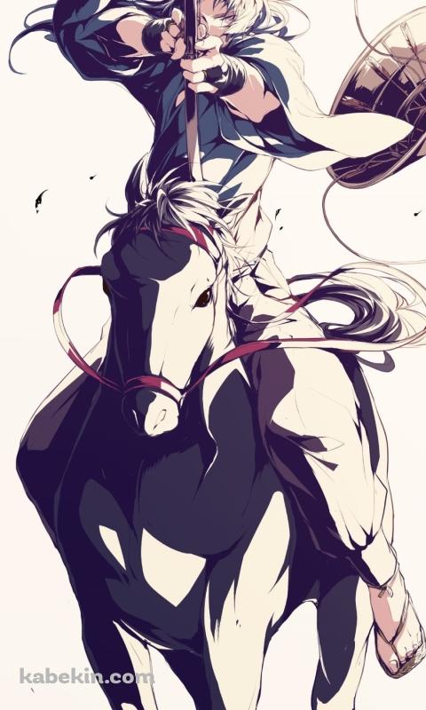 馬上から弓を射る久々知兵助(くくちへいすけ) / 忍たま乱太郎のAndroidの壁紙(480px x 800px) スマホ用