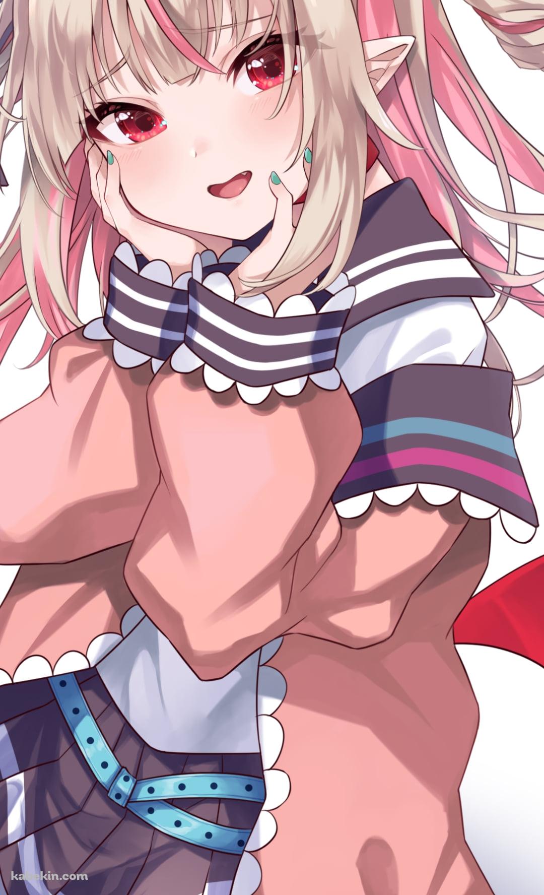 ほっぺたに手をあてる可愛い魔界ノりりむ / にじさんじ / バーチャルYouTuber / VtuberのAndroidの壁紙(1080px x 1776px) スマホ用