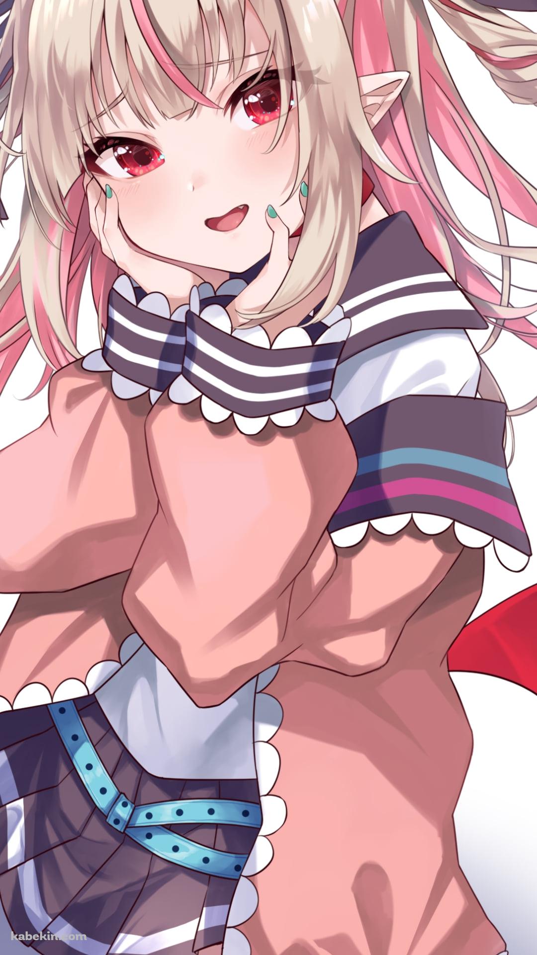 ほっぺたに手をあてる可愛い魔界ノりりむ / にじさんじ / バーチャルYouTuber / VtuberのAndroidの壁紙(1080px x 1920px) スマホ用