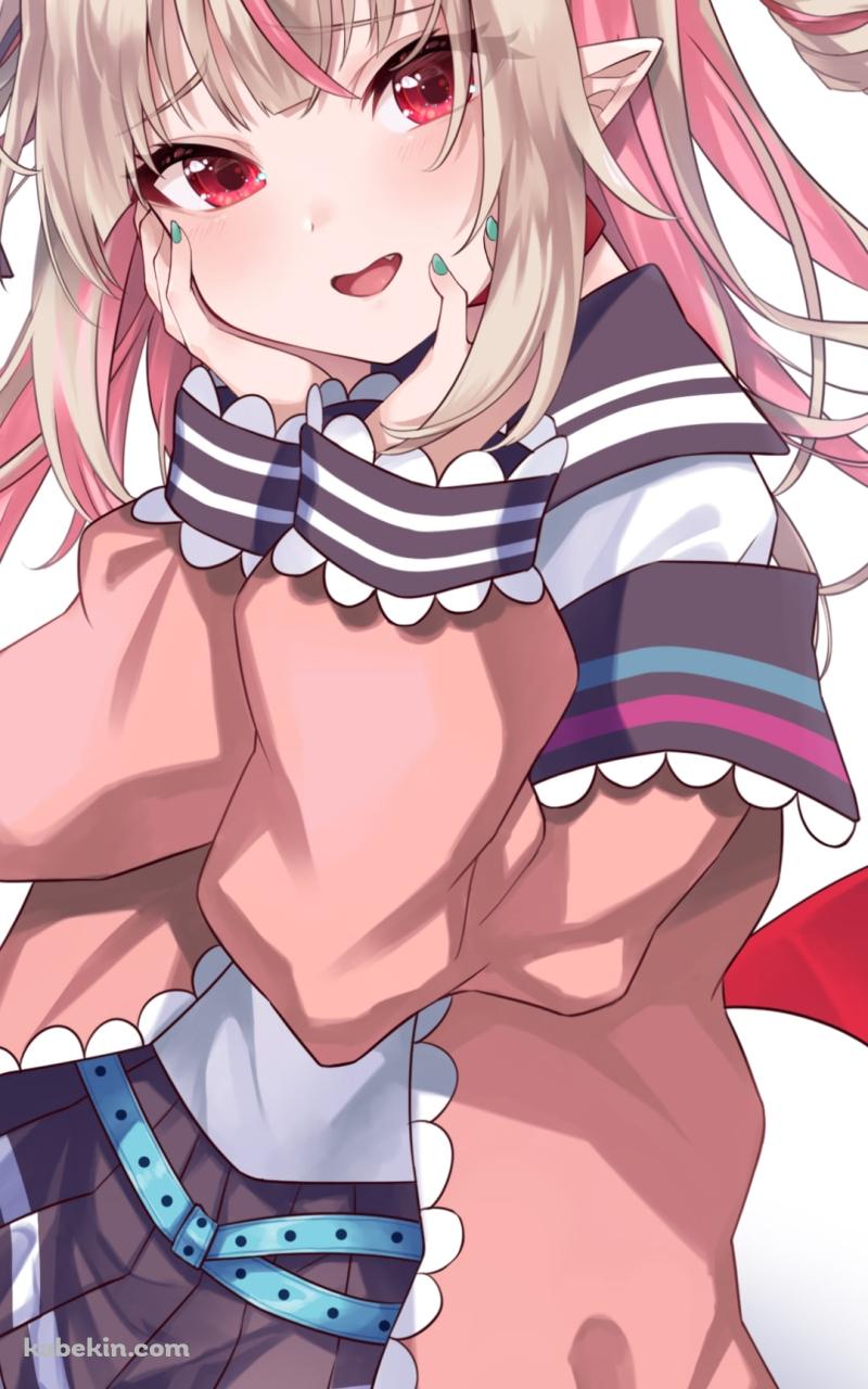 ほっぺたに手をあてる可愛い魔界ノりりむ / にじさんじ / バーチャルYouTuber / VtuberのAndroidの壁紙(800px x 1280px) スマホ用