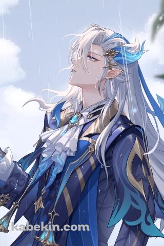 振ってきた雨に手をかざすヌヴィレット / 原神のAndroidの壁紙(320px x 480px) スマホ用