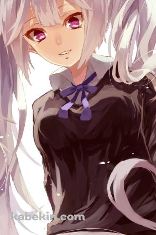 こちらを見下ろす境多摩(さかい たま) / ディーふらぐ!のAndroidの壁紙(320px x 480px) スマホ用