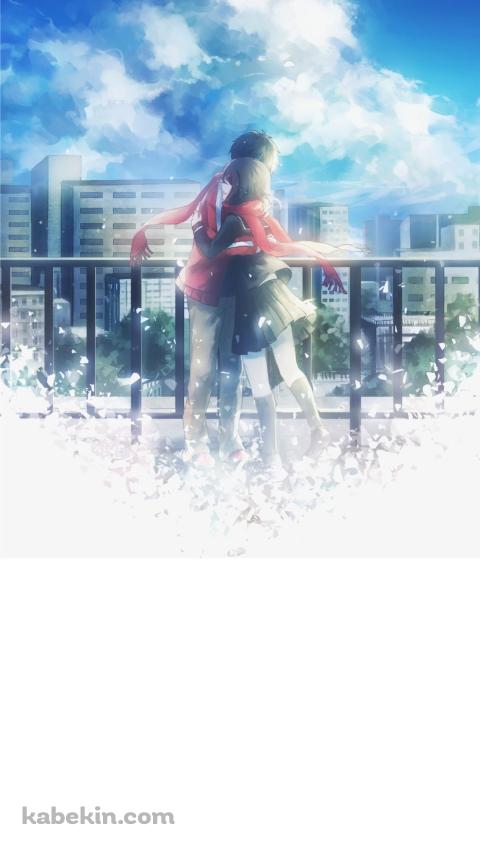 抱き合う楯山文乃と如月シンタロー / 入道雲 / メカクシティアクターズのAndroidの壁紙(480px x 854px) スマホ用