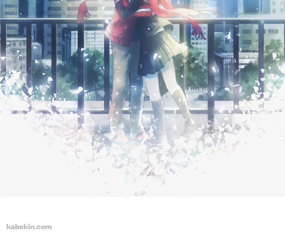 抱き合う楯山文乃と如月シンタロー / 入道雲 / メカクシティアクターズのAndroidの壁紙(960px x 800px) スマホ用