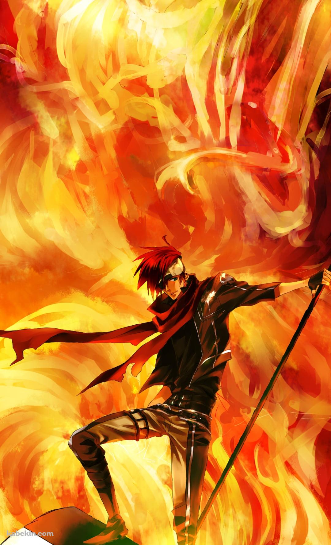 炎の中で立ち尽くすラビ / ディー・グレイマンのAndroidの壁紙(1080px x 1776px) スマホ用