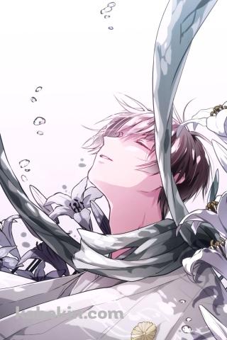 水の中に沈む本田菊 / ヘタリア Axis PowersのAndroidの壁紙(320px x 480px) スマホ用