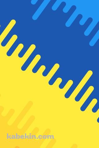 交差する青と黄色の丸みのあるテクスチャーのAndroidの壁紙(320px x 480px) スマホ用