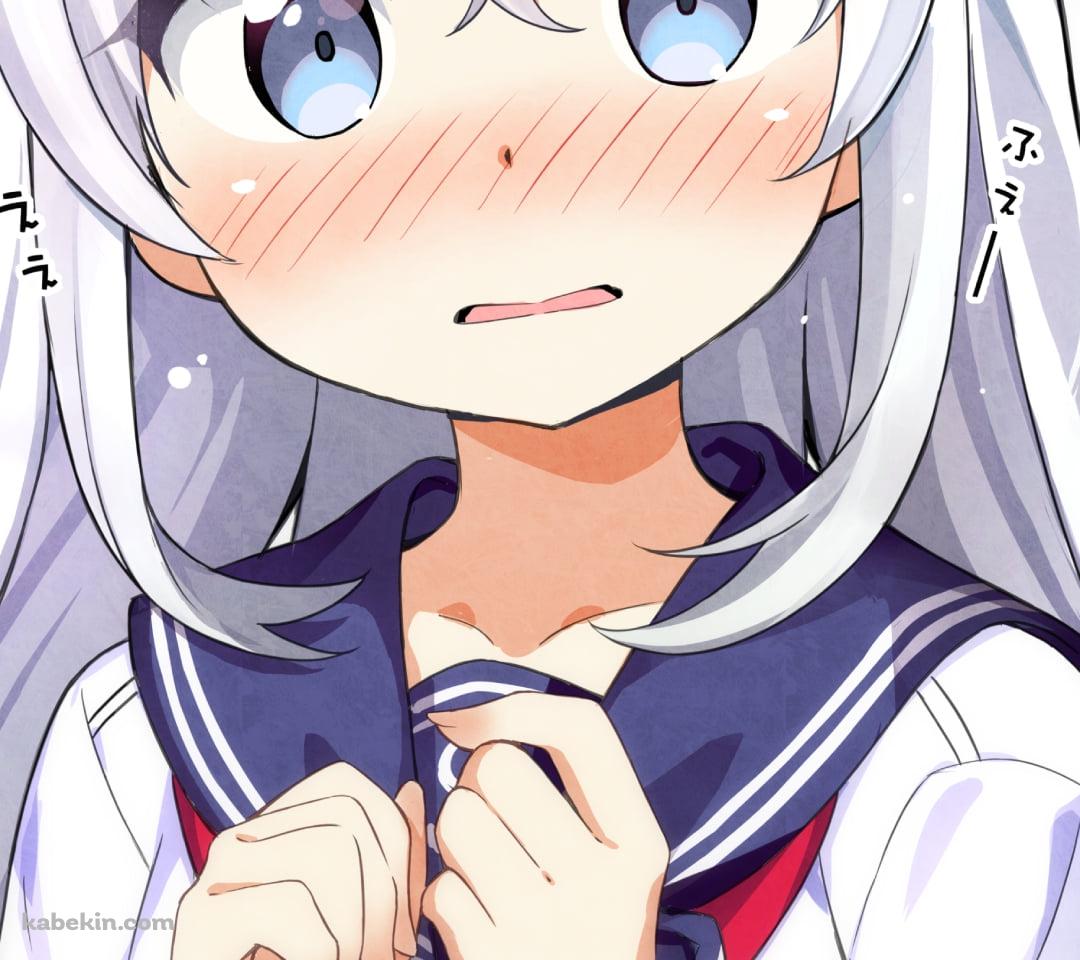 ピクッとしている響 / 艦隊これくしょんのAndroidの壁紙(1080px x 960px) スマホ用