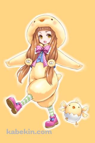 ヒヨコの着ぐるみを着た可愛い市原仁奈(いちはら にな) / アイドルマスターシンデレラガールズのAndroidの壁紙(320px x 480px) スマホ用