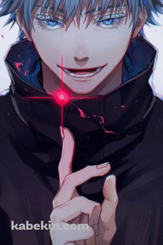 笑うかっこいい青い瞳の五条悟 / 呪術廻戦のAndroidの壁紙(320px x 480px) スマホ用