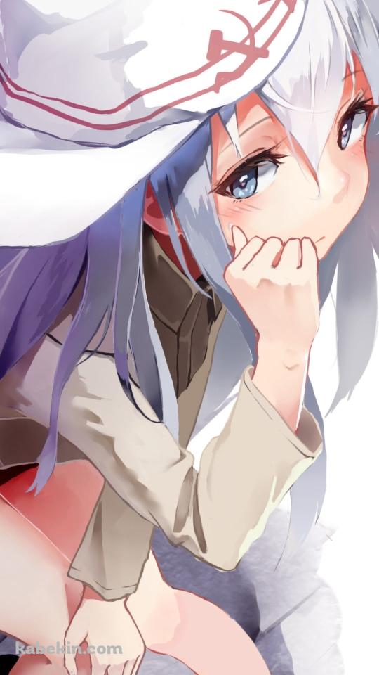 白い階段に座る響 / 艦隊これくしょんのAndroidの壁紙(540px x 960px) スマホ用