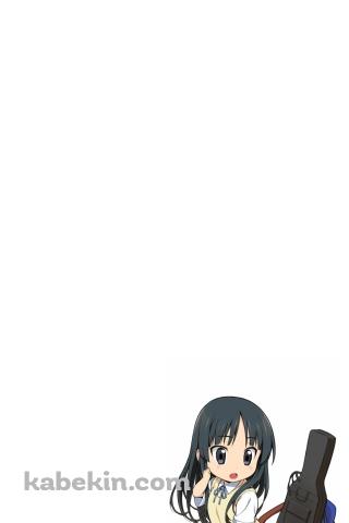 デフォルメされた可愛い秋山澪とベースを入れたケース / けいおん!のAndroidの壁紙(320px x 480px) スマホ用
