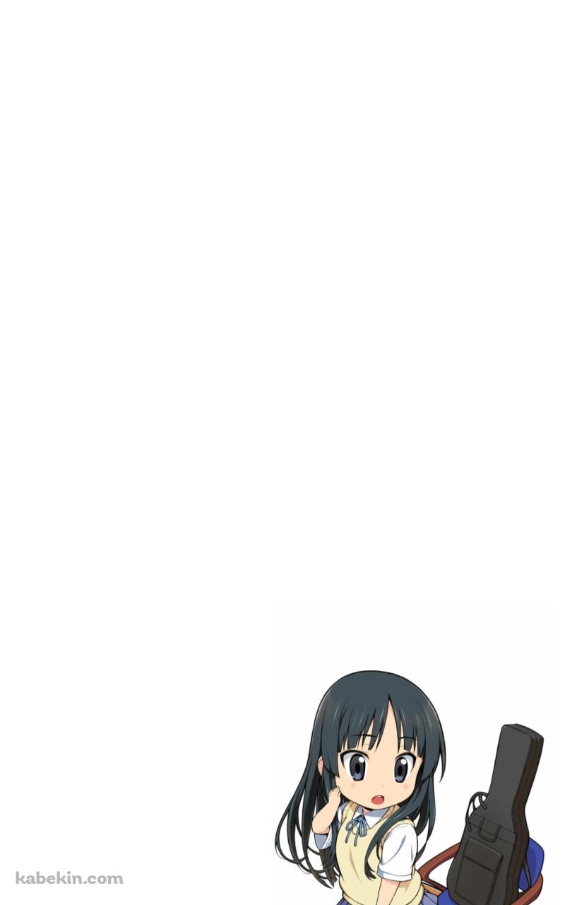デフォルメされた可愛い秋山澪とベースを入れたケース / けいおん!のAndroidの壁紙(800px x 1280px) スマホ用
