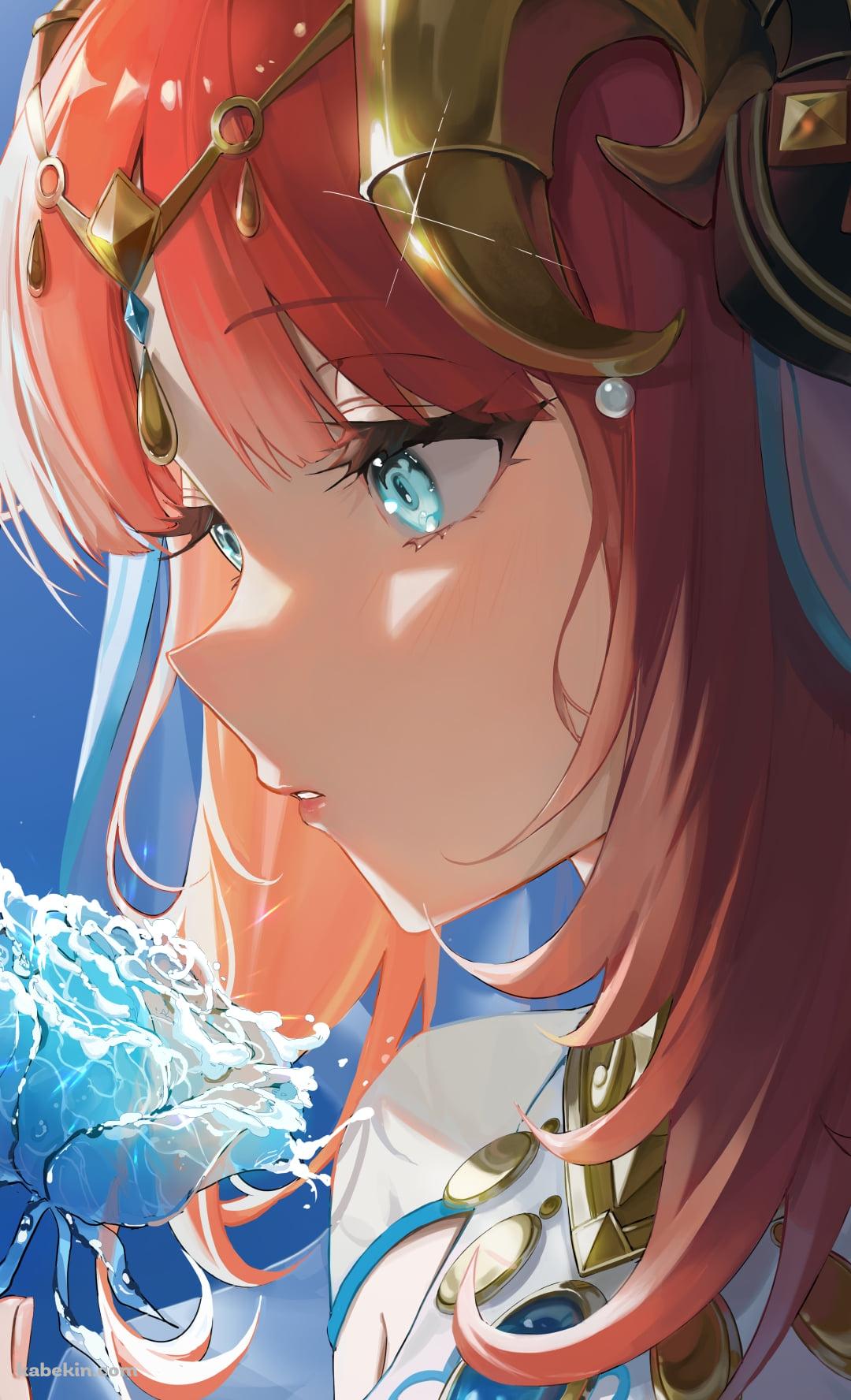 一輪の水色の薔薇を持つニィロウ / 原神のAndroidの壁紙(1080px x 1776px) スマホ用