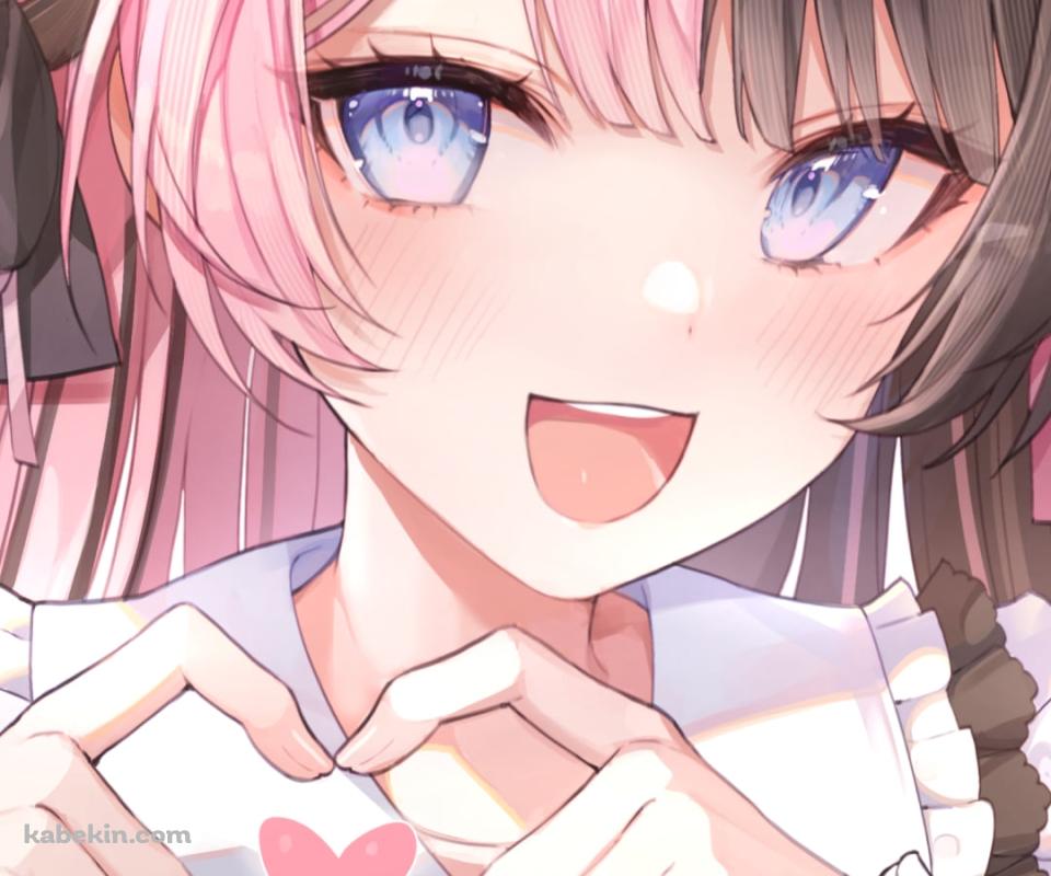 両手でハートを作る可愛い橘ひなの / ぶいすぽっ! / バーチャルYouTuber / VtuberのAndroidの壁紙(960px x 800px) スマホ用