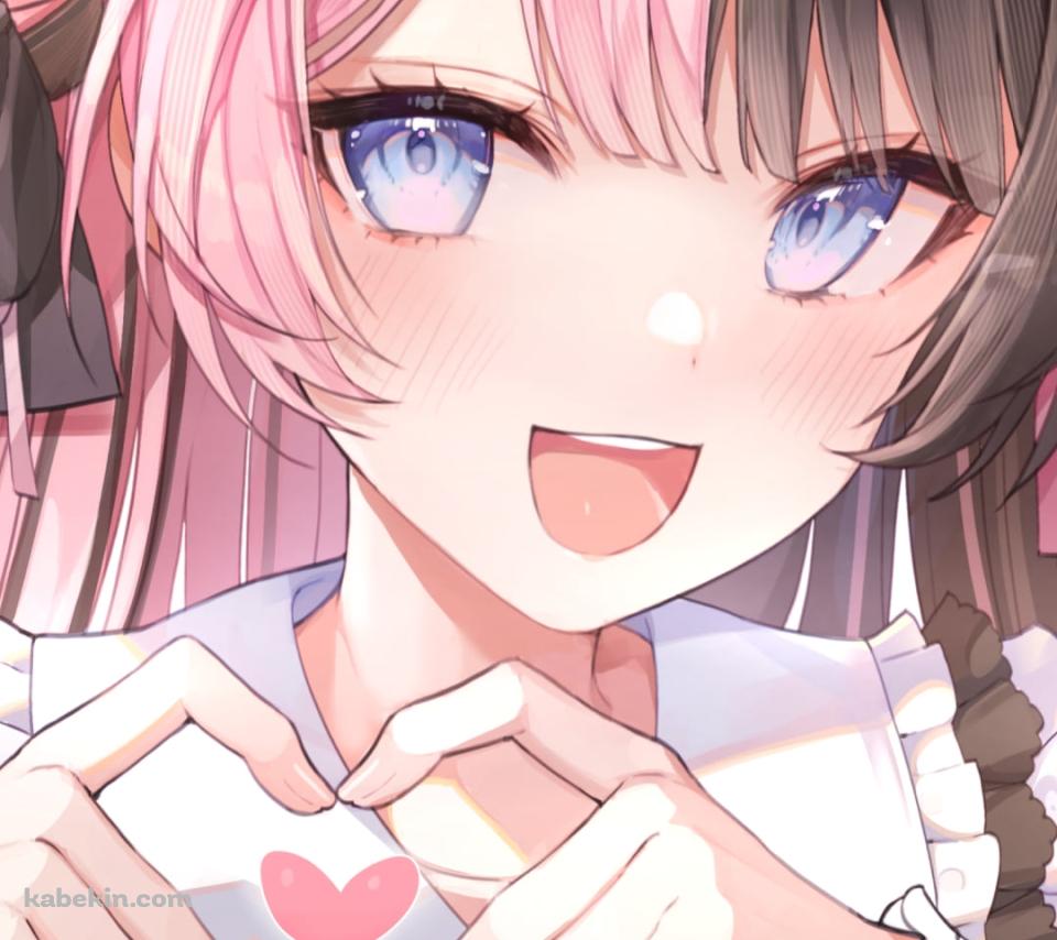 両手でハートを作る可愛い橘ひなの / ぶいすぽっ! / バーチャルYouTuber / VtuberのAndroidの壁紙(960px x 854px) スマホ用