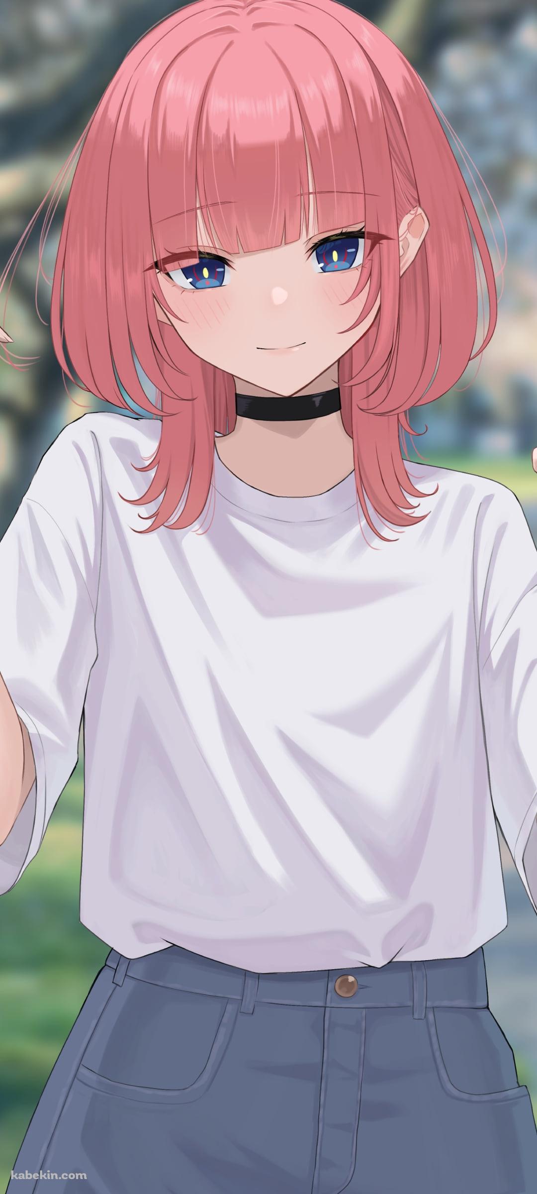 白Tを着た花譜 / バーチャルYouTuber / VtuberのAndroidの壁紙(1080px x 2400px) スマホ用